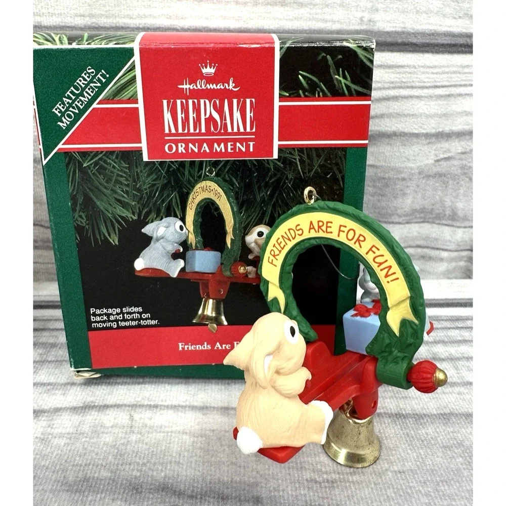 HALLMARK KEEPSAKE ORNAMENT TIME FOR A TREAT 96 FRIENDS ARE FUN 91 LOVE TO SEW 97